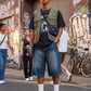 J/bronw Vesper Shorts — Indigo Denim — front view