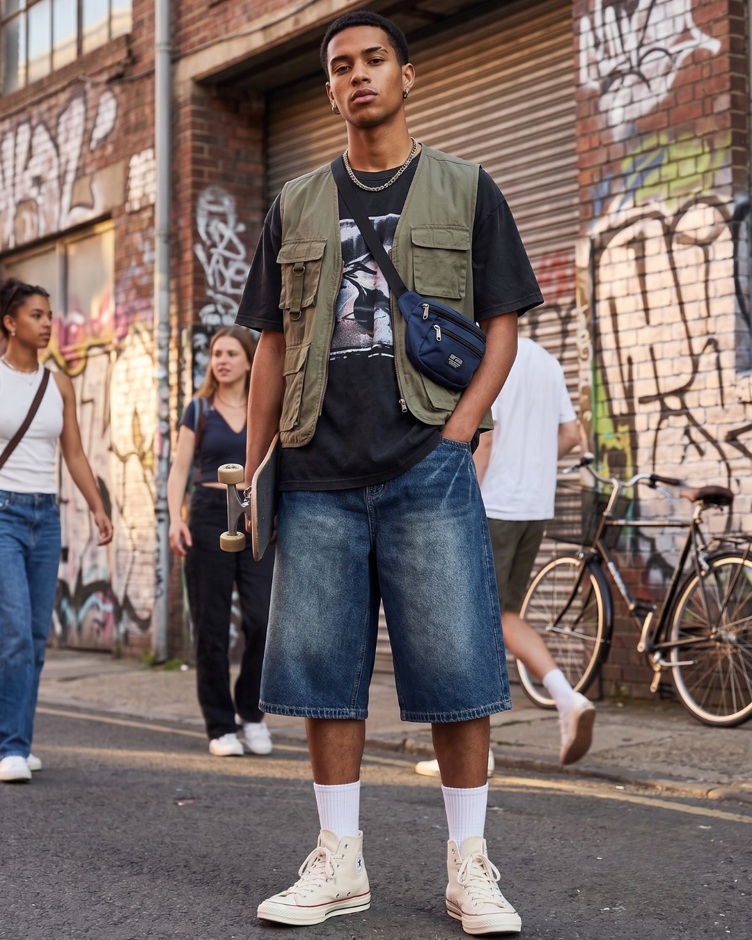 J/bronw Vesper Shorts — Indigo Denim — front view