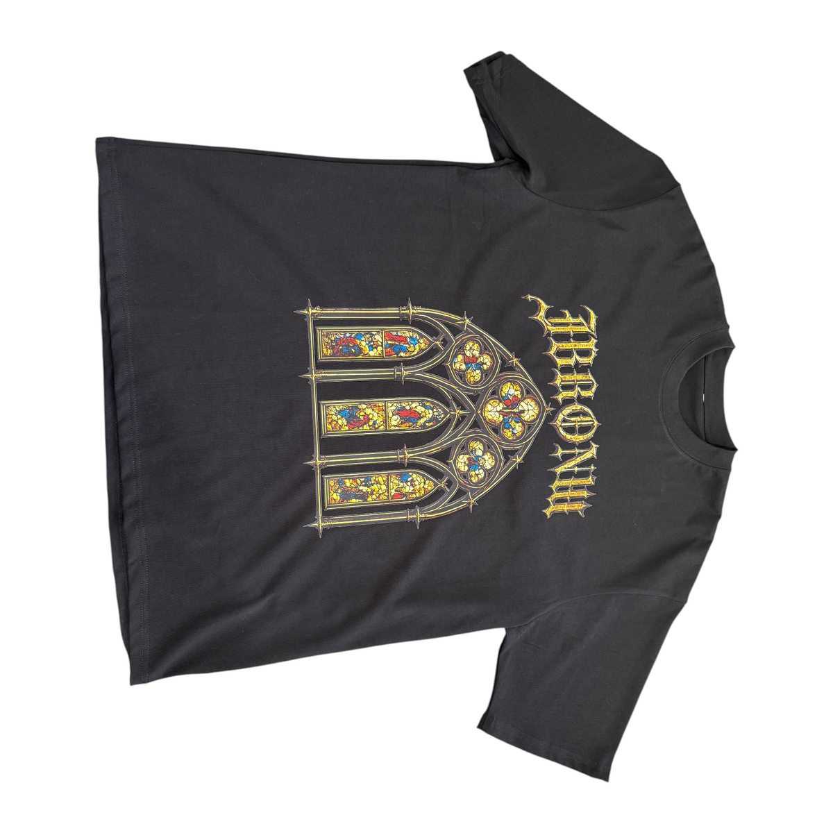 J/bronw Stained Glass Tee — Black — back view