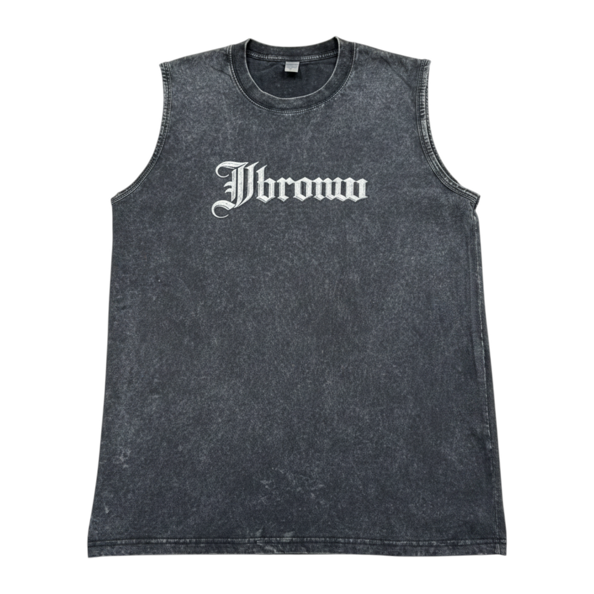 J/bronw Mark Tee — Acid Gray — flat lay, front