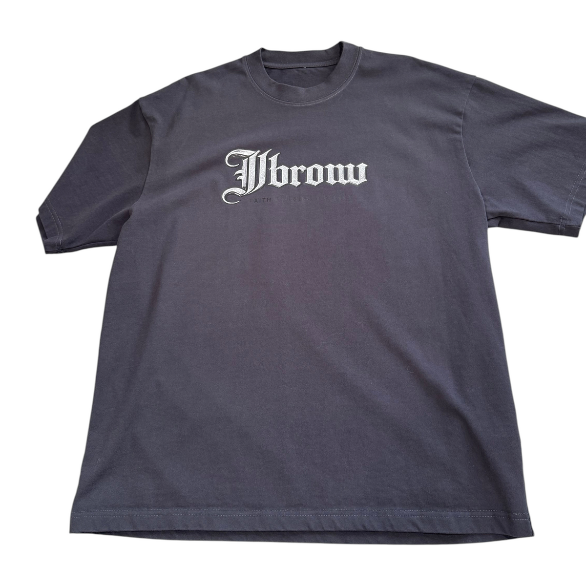 J/bronw Signature Tee — Navy — back view