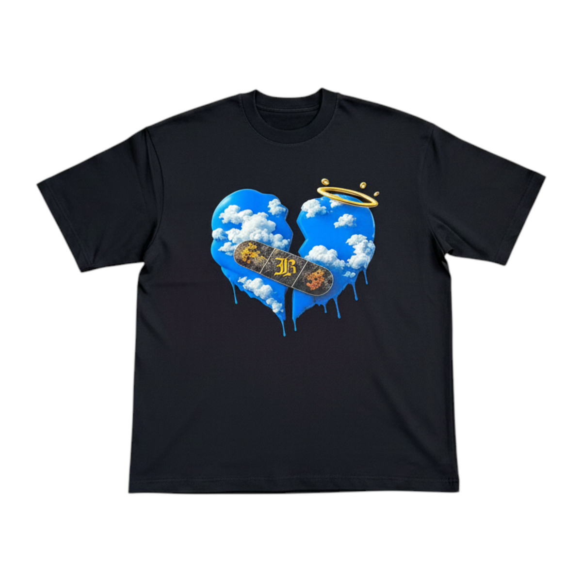 J/bronw Heaven Tee — Charcoal — flat lay, front