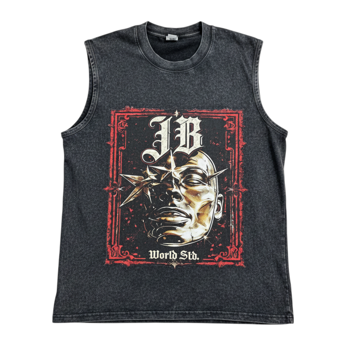 J/bronw Blood Tee — Acid Gray — flat lay, front