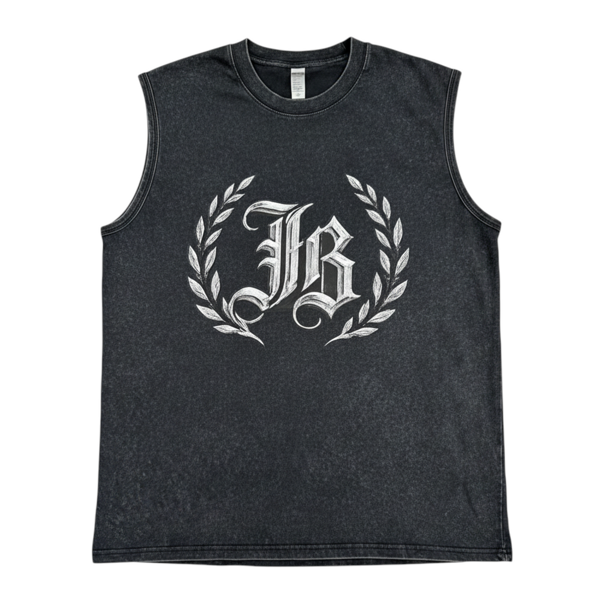 J/bronw Laurel Tee — Acid Gray — flat lay, front