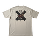J/bronw Saltire Tee — Sand — flat lay, front