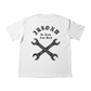 J/bronw Wrenches Tee — White — flat lay, front
